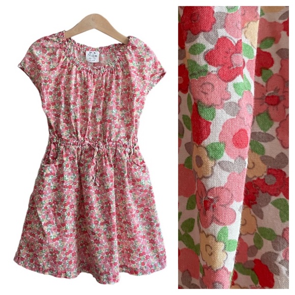 Mini Boden Other - Mini Boden Pink Floral Elastic Waist Dress